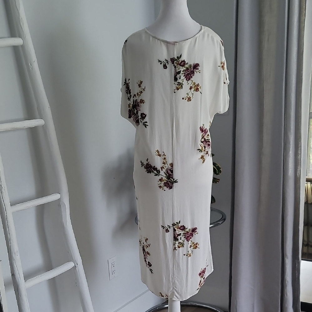 Lovestitch Floral Print Button-Down Midi Slit Dress Beach Cover Up - Picture 3 of 11